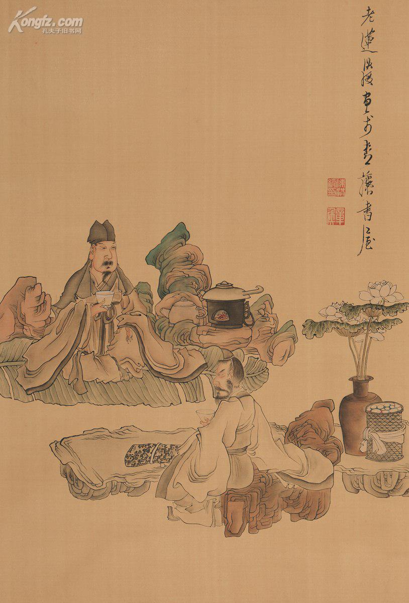 拍品详情 > 拍品大图 陈洪绶 品茶图 滚动鼠标滚轴,图片即可轻松放大