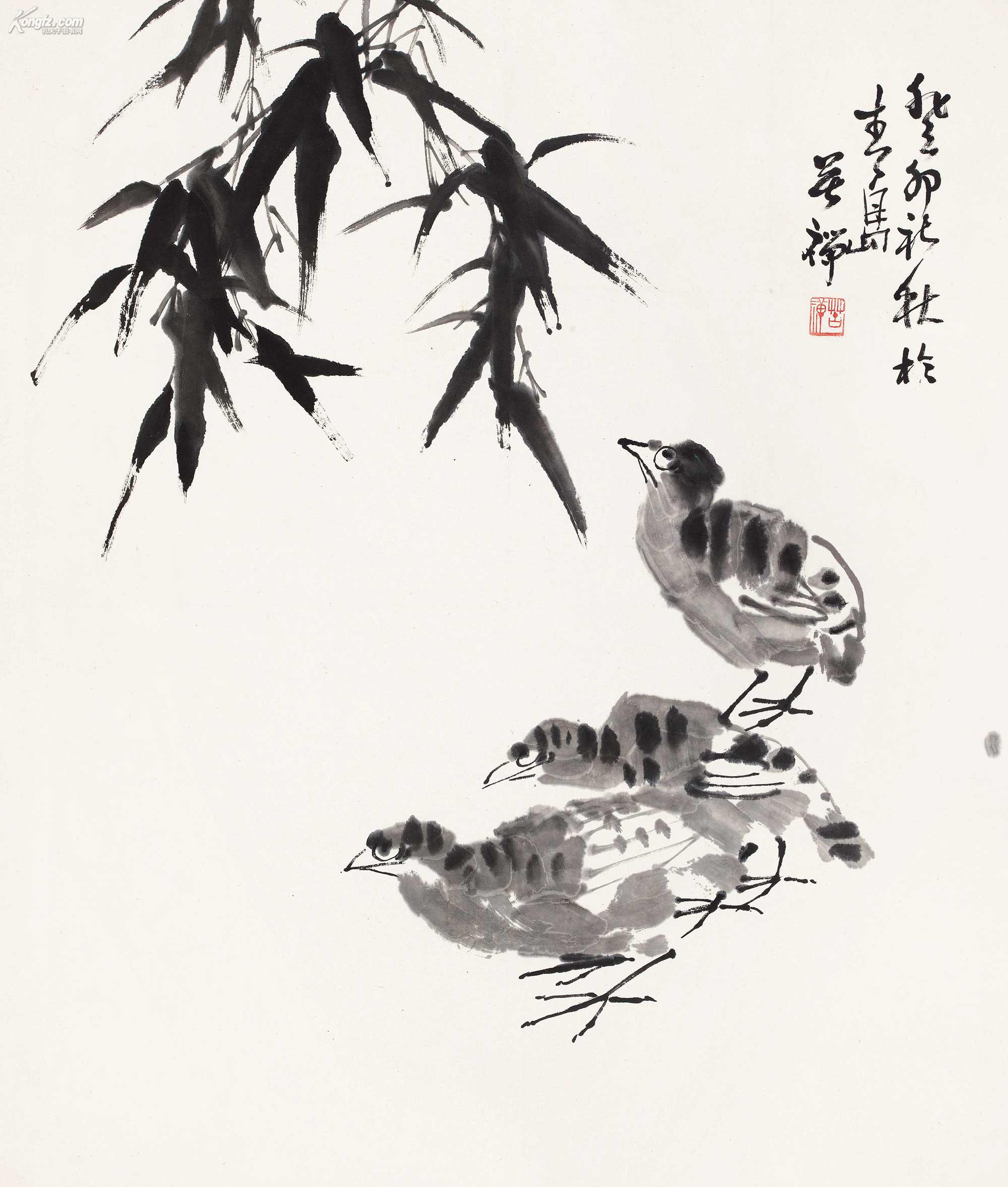 拍品详情 > 拍品大图 李苦禅(1899-1983)竹下鹌鹑 滚动鼠标滚轴,图片