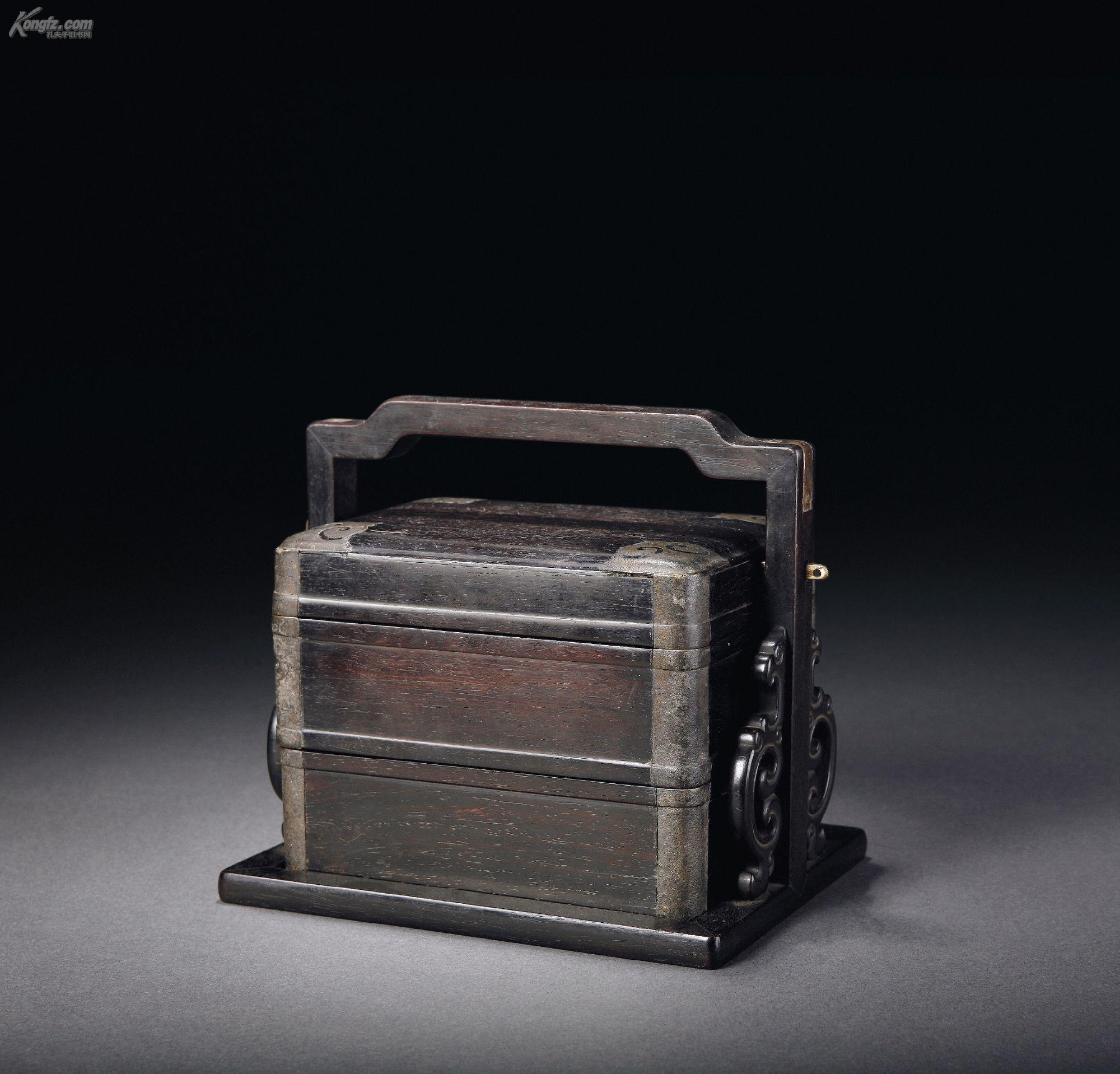 清紫檀提梁文具盒